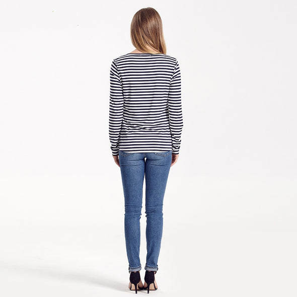 Maternity T-shirt  Striped Long Sleeve For Elegant Women