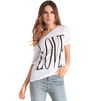 Women Shoulder Off  White Solid  Top Tee