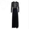 Fashion Sexy High-Necked Long-Sleeved Sequin Split Dress