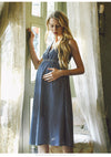 Loose large high waist chiffon V-neck maternity dress