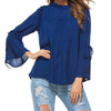 Chiffon Lace Bell sleeve Long Sleeve Tops