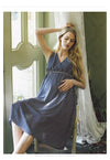 Loose large high waist chiffon V-neck maternity dress