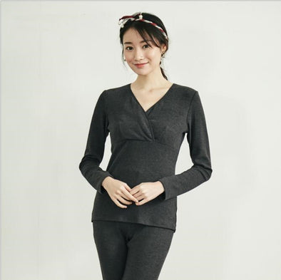 Fashion maternity thick warm breastfeeding home service suit