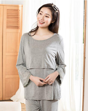 Pregnant women cotton breastfeeding loose home service suit