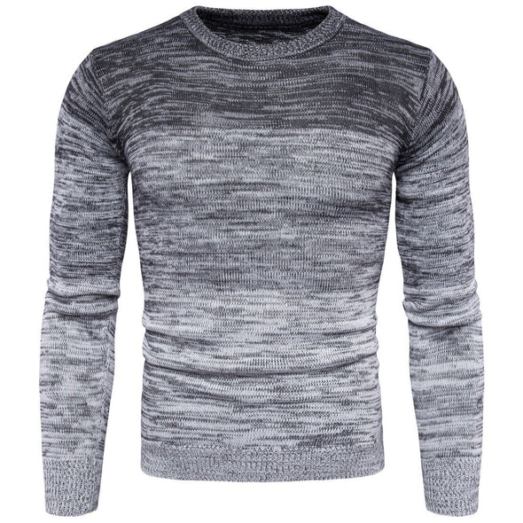 New Men's Gradient O-neck Sweater