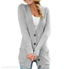 Casual Long Sleeved Solid Color Sweater Cardigan