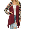 Women's Print Splicing Long Sleeve Cardigan