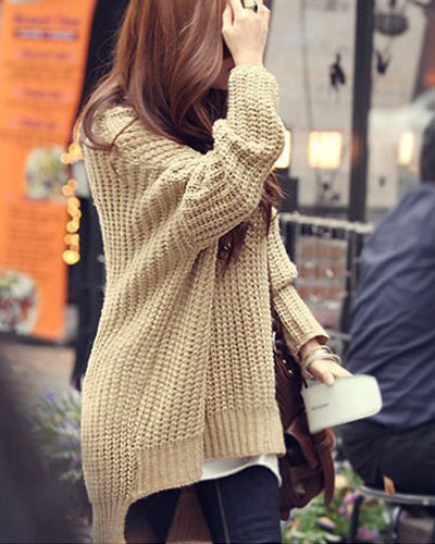 Bat Sleeve Irregular Hooded Sweater