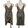 Women's Sexy Sequins V-neck Irregular Evening Dress