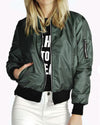 Solid Color Fashion Zip Stand Collar Jacket