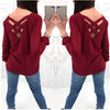 Women's V-neck zipper solid color long-sleeved chiffon shirt