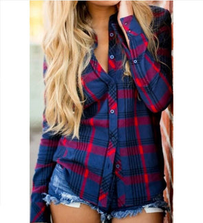 Women's Plaid Long Sleeve Shirt