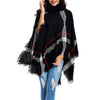 Women's Turtleneck Wool Knit Poncho Sweater Cardigan