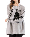 Printed Fleece Long Sleeve Hooded Casual Sweatshirt