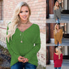 Sexy Deep V-Neck Long Sleeve Irregular Sweater