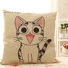 New Linen Cartoon Cat Pillow