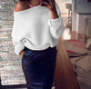 Sexy Solid Color Strapless Shoulder Sweaters