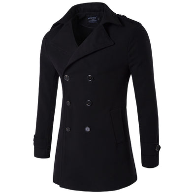 New Men's Double-breasted Epaulettes Coats