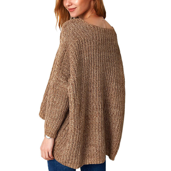 New Bat Sleeve V-Neck Loose Sweater