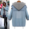 Casual Solid Single-breasted Denim Two-piece Coat