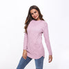 Solid Color Double Pocket Half High Neck Collar Sweaters