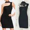 Fashion Hanging Neck Sleeveless Pearl Nail Bodycon Dress