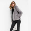 Casual Pure Color Hooded Faux Fur Jacket