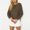 Pure Color Bandage Round Neck Sweatshirt