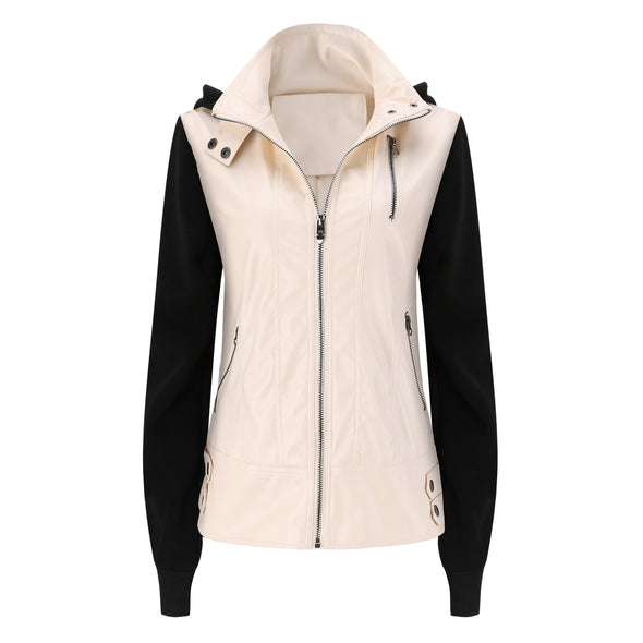 Fashion Detachable Flip Leader Stitching Zipper Jacket