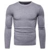 New Men's O-Neck Solid Color Long Sleeve Sweater