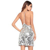 New Sexy Deep V-neck Backless Strap Sequin Bodycon Dress