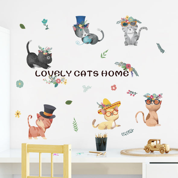 Cartoon Cat animal Wall Sticker