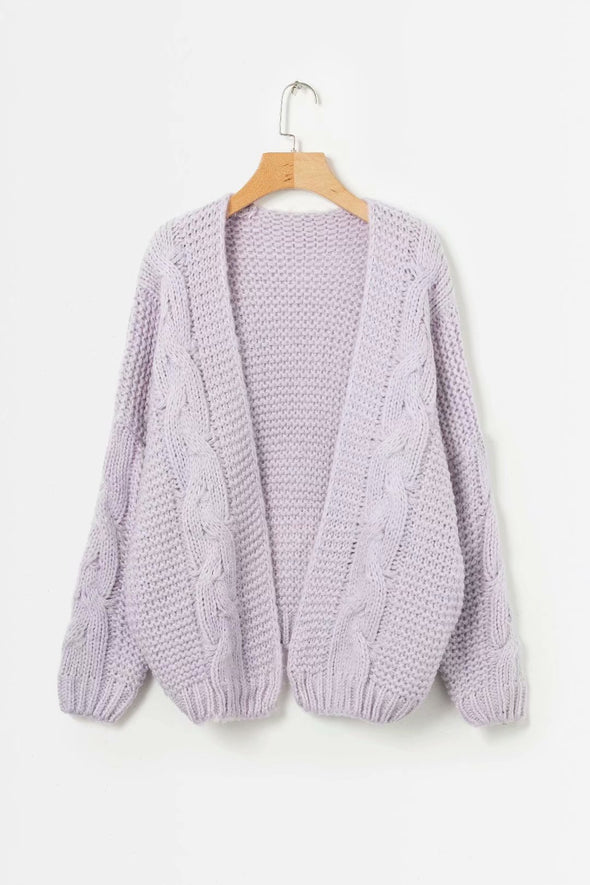 Fashion Loose Knitting Pure Color Long Sleeve Cardigan