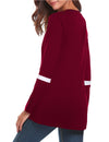 Round Neck Long Sleeve Colorblock T-Shirt