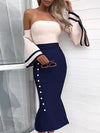 Sexy Off-The-Shoulder Fishtail Bodycon Dress