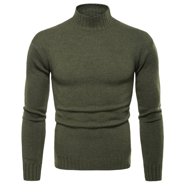 New Men's Turtleneck Slim Solid Sweater