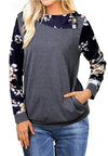 Printed Long Sleeve Lapel Button Sweatshirt