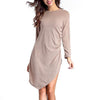 Pure Color Long Sleeve Irregular Bodycon Dress