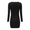 V-Neck Knit Long Sleeve Sexy Slim Dress