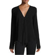 New Deep V-Neck Long-Sleeved Loose Chiffon Shirt