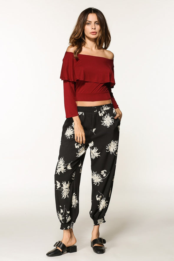 New casual print lantern pants