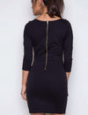 New Irregular Long Sleeve Back Zipper Bodycon Dress