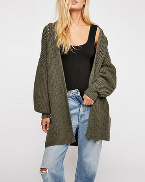 Casual Cage Sleeve Loose Cardigan Sweaters