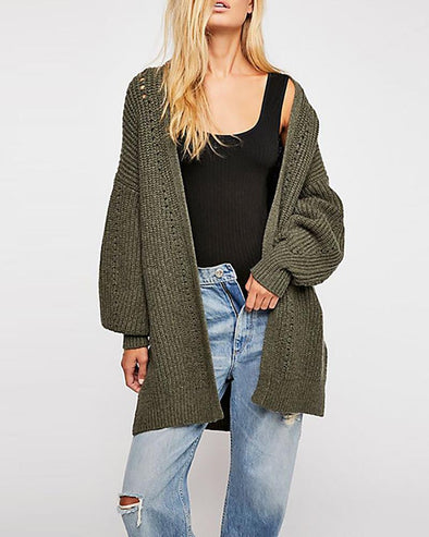 Casual Cage Sleeve Loose Cardigan Sweaters