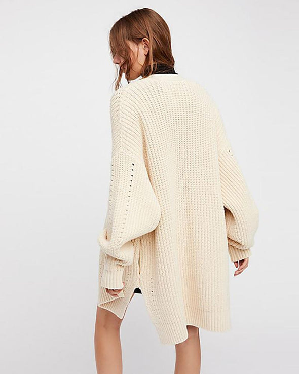 Casual Cage Sleeve Loose Cardigan Sweaters