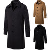 New Men's Long Single-breasted Wool Coat