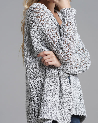 Loose Openwork Knit Cardigan Coat