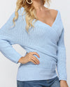 Crossover Long Sleeve V-Neck Sweater