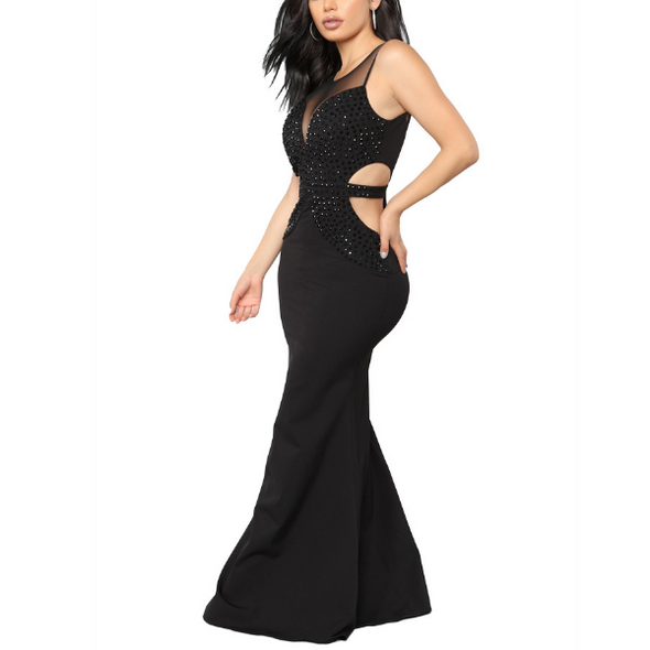 Sexy Sleeveless Rhinestone Evening Dresses