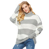 Stripe High Neck Collar Knitting Sweaters